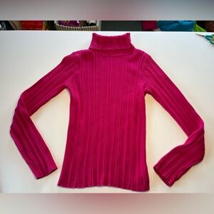 Liz Claiborne Fuchsia Ribbed Turtleneck Sweater